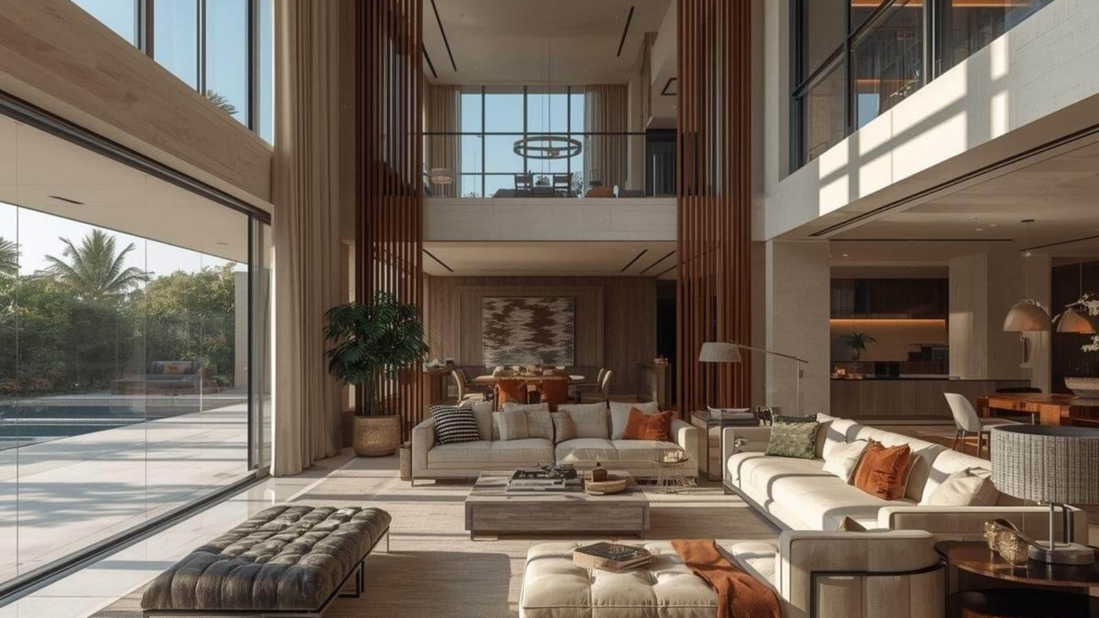 Luxury villa interiors by Petra International featuring modern fit-out and smart home integration in UAE and KSA.